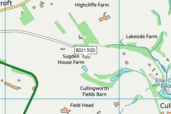 BD21 5QD map - OS VectorMap District (Ordnance Survey)