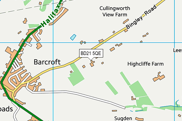 BD21 5QE map - OS VectorMap District (Ordnance Survey)