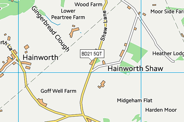 BD21 5QT map - OS VectorMap District (Ordnance Survey)