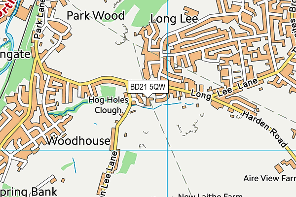 BD21 5QW map - OS VectorMap District (Ordnance Survey)