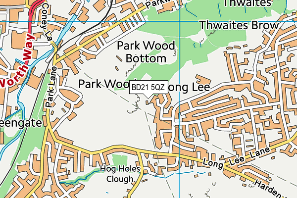 BD21 5QZ map - OS VectorMap District (Ordnance Survey)