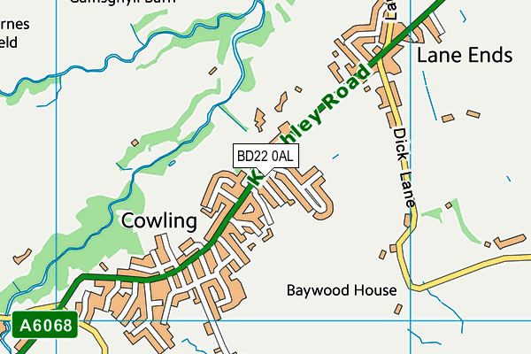 BD22 0AL map - OS VectorMap District (Ordnance Survey)