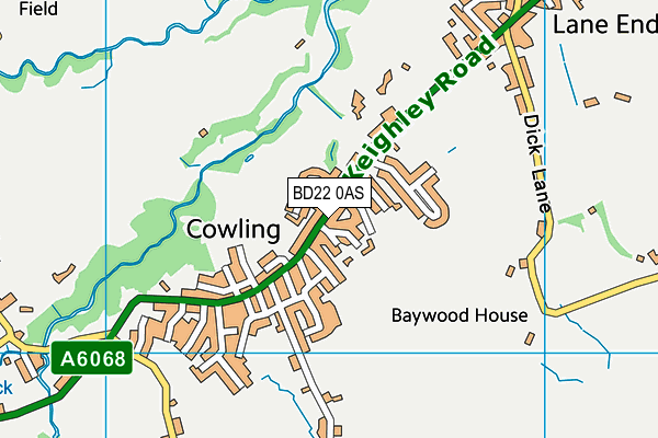 BD22 0AS map - OS VectorMap District (Ordnance Survey)