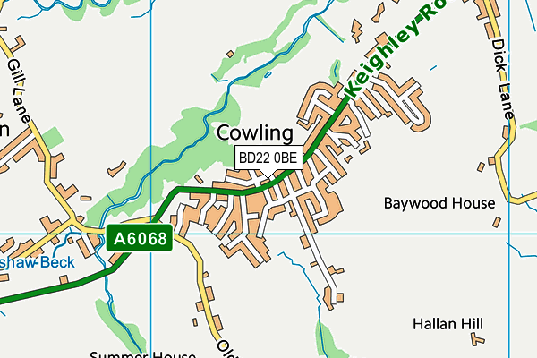 BD22 0BE map - OS VectorMap District (Ordnance Survey)