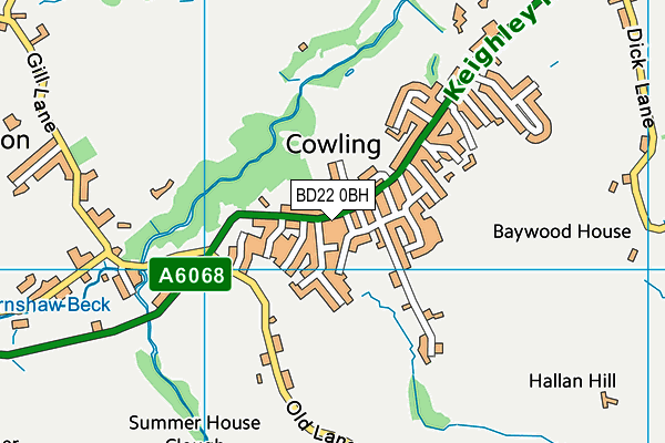 BD22 0BH map - OS VectorMap District (Ordnance Survey)