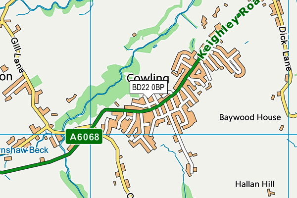 BD22 0BP map - OS VectorMap District (Ordnance Survey)