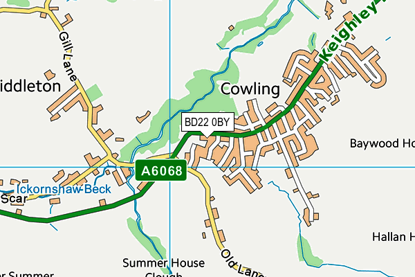 BD22 0BY map - OS VectorMap District (Ordnance Survey)