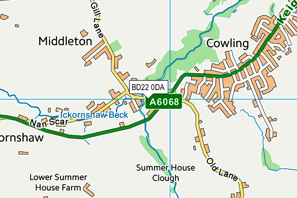 BD22 0DA map - OS VectorMap District (Ordnance Survey)