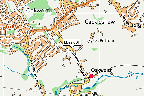 BD22 0DT map - OS VectorMap District (Ordnance Survey)