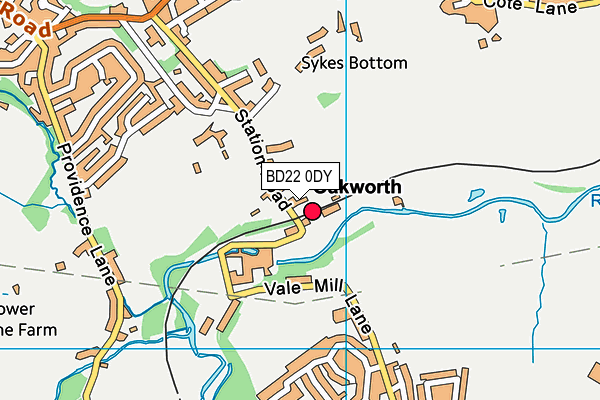 BD22 0DY map - OS VectorMap District (Ordnance Survey)