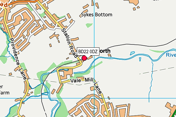 BD22 0DZ map - OS VectorMap District (Ordnance Survey)