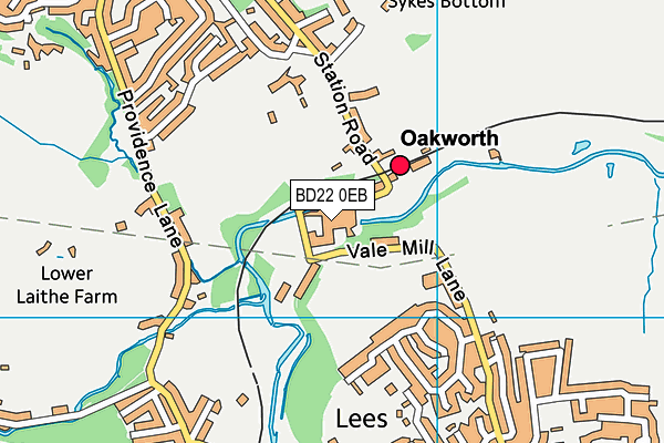 BD22 0EB map - OS VectorMap District (Ordnance Survey)