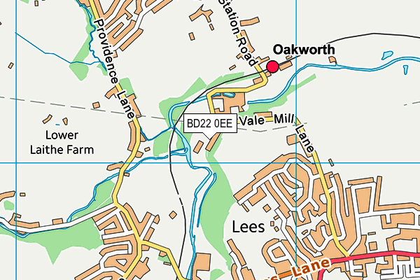 BD22 0EE map - OS VectorMap District (Ordnance Survey)