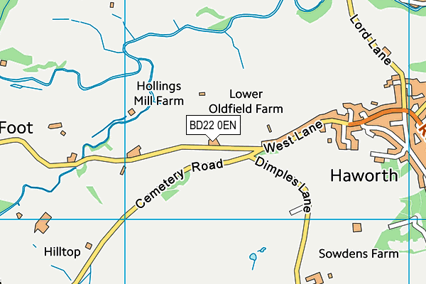 BD22 0EN map - OS VectorMap District (Ordnance Survey)