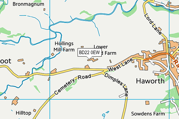 BD22 0EW map - OS VectorMap District (Ordnance Survey)