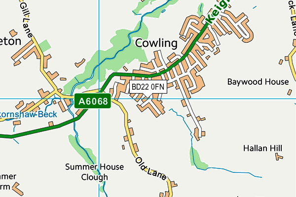 BD22 0FN map - OS VectorMap District (Ordnance Survey)