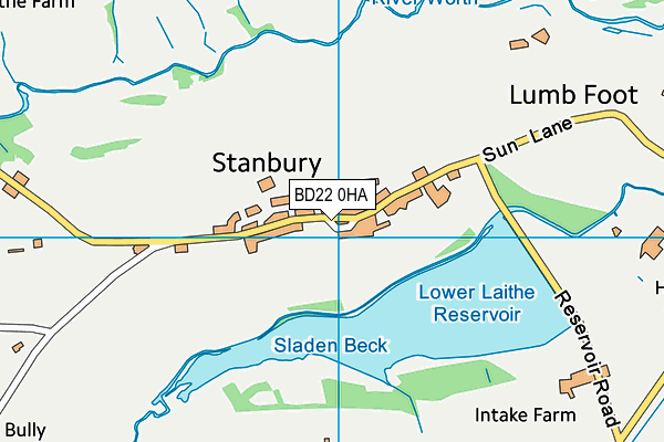 Stanbury Village School map (BD22 0HA) - OS VectorMap District (Ordnance Survey)
