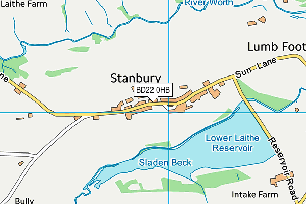 BD22 0HB map - OS VectorMap District (Ordnance Survey)