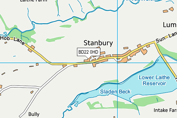 BD22 0HD map - OS VectorMap District (Ordnance Survey)