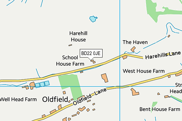 BD22 0JE map - OS VectorMap District (Ordnance Survey)