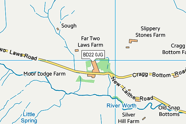 BD22 0JG map - OS VectorMap District (Ordnance Survey)