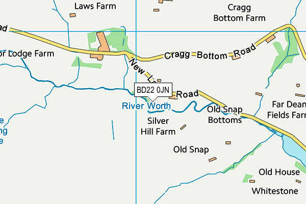 BD22 0JN map - OS VectorMap District (Ordnance Survey)