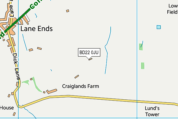 BD22 0JU map - OS VectorMap District (Ordnance Survey)