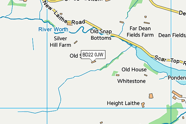 BD22 0JW map - OS VectorMap District (Ordnance Survey)