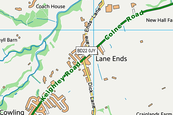 BD22 0JY map - OS VectorMap District (Ordnance Survey)