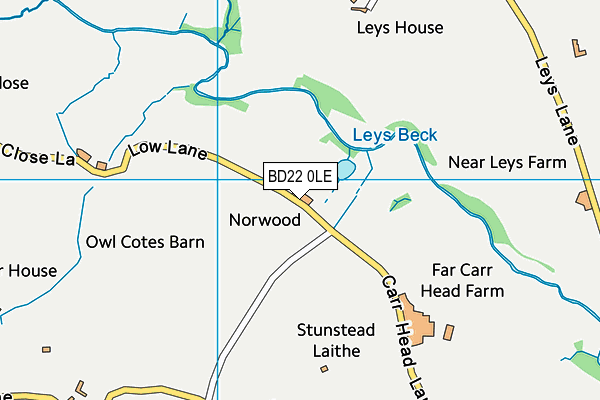 BD22 0LE map - OS VectorMap District (Ordnance Survey)