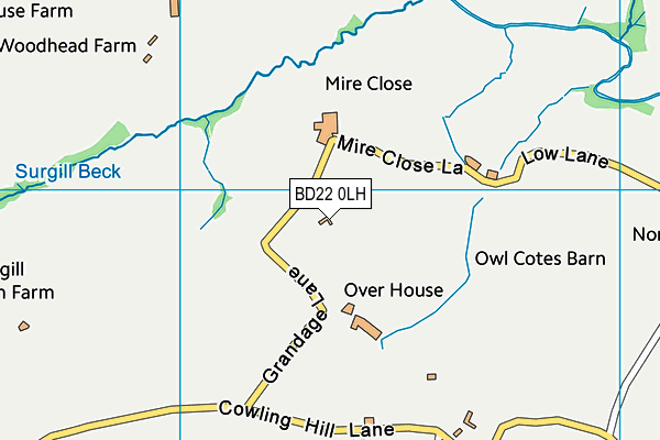 BD22 0LH map - OS VectorMap District (Ordnance Survey)