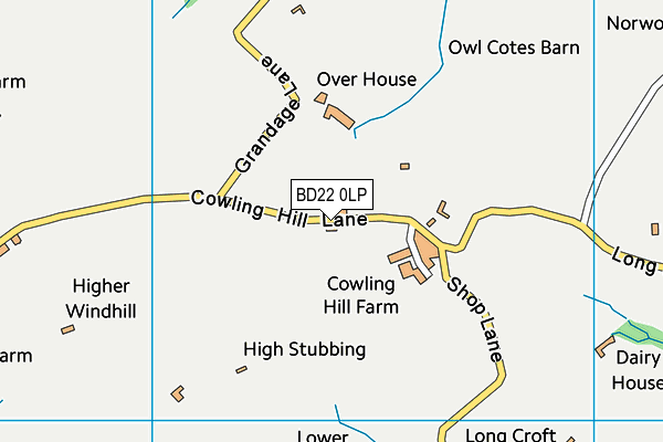 BD22 0LP map - OS VectorMap District (Ordnance Survey)