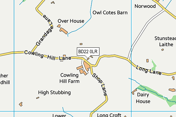 BD22 0LR map - OS VectorMap District (Ordnance Survey)