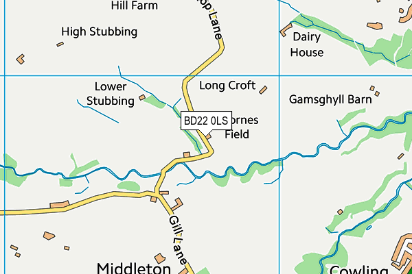 BD22 0LS map - OS VectorMap District (Ordnance Survey)