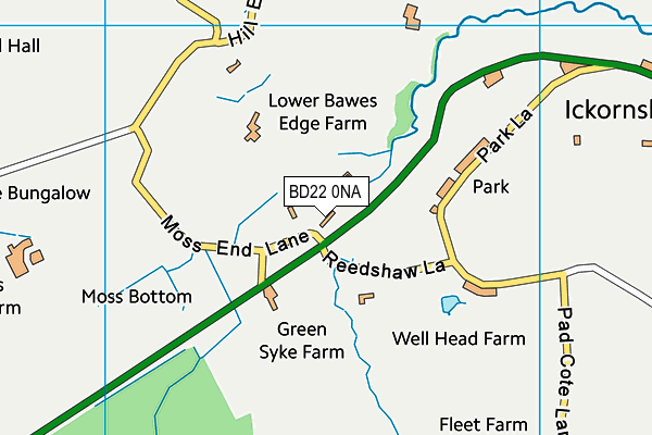 BD22 0NA map - OS VectorMap District (Ordnance Survey)