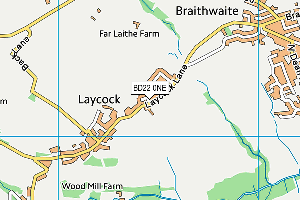 BD22 0NE map - OS VectorMap District (Ordnance Survey)