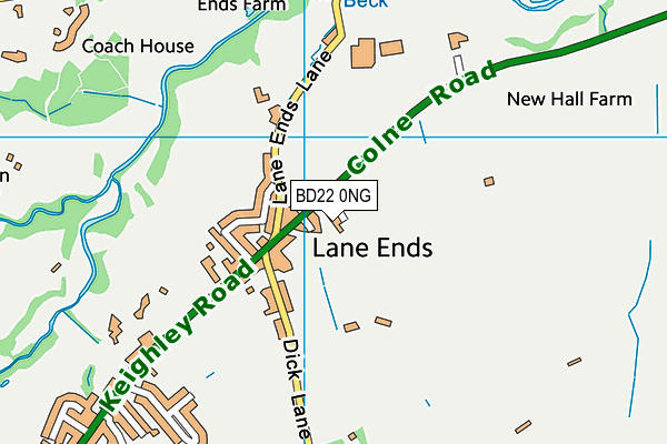 BD22 0NG map - OS VectorMap District (Ordnance Survey)