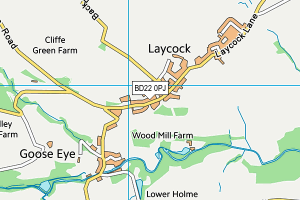 BD22 0PJ map - OS VectorMap District (Ordnance Survey)