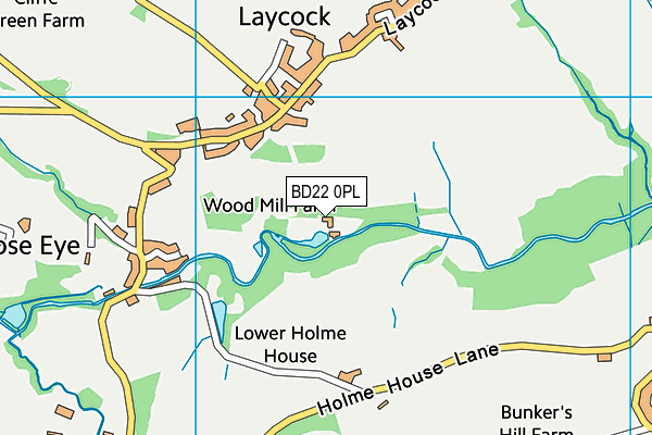 BD22 0PL map - OS VectorMap District (Ordnance Survey)