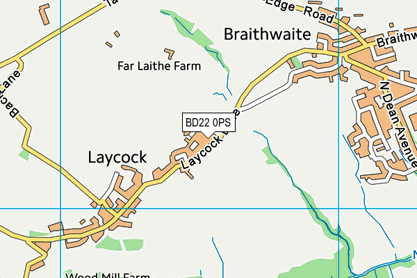 BD22 0PS map - OS VectorMap District (Ordnance Survey)