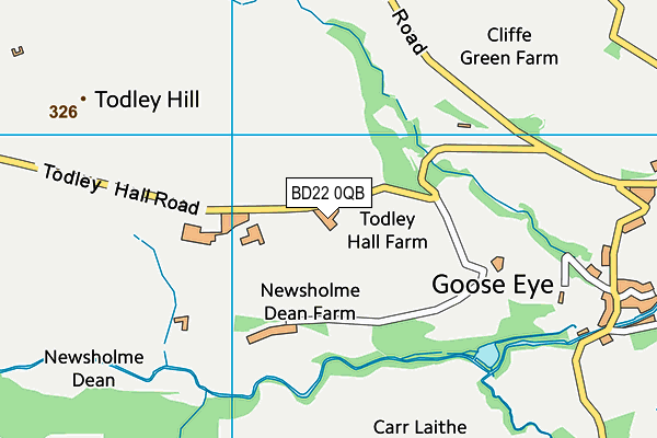 BD22 0QB map - OS VectorMap District (Ordnance Survey)