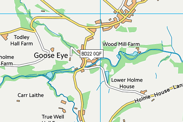 BD22 0QF map - OS VectorMap District (Ordnance Survey)