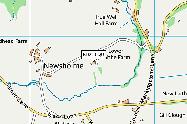 BD22 0QU map - OS VectorMap District (Ordnance Survey)