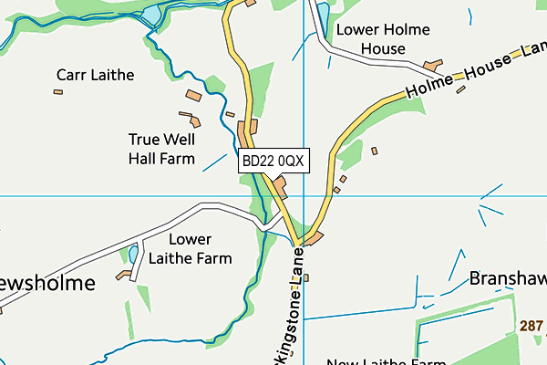 BD22 0QX map - OS VectorMap District (Ordnance Survey)