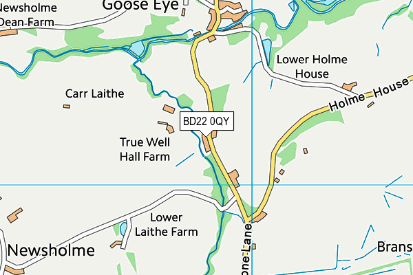 BD22 0QY map - OS VectorMap District (Ordnance Survey)