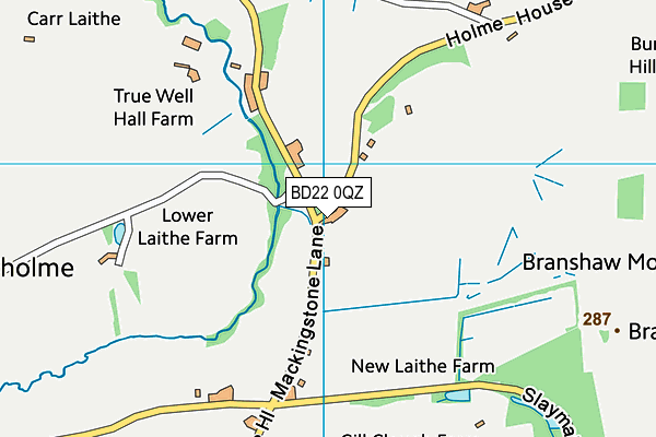 BD22 0QZ map - OS VectorMap District (Ordnance Survey)