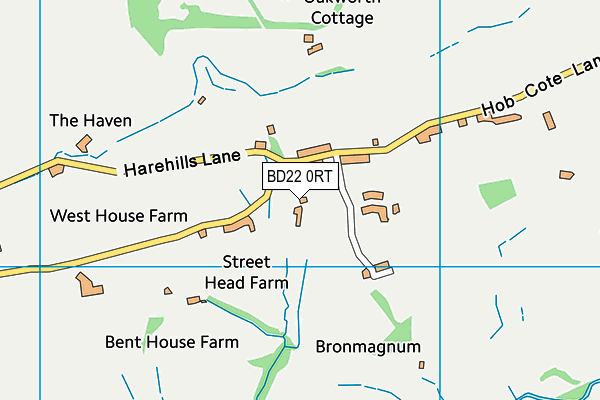 BD22 0RT map - OS VectorMap District (Ordnance Survey)