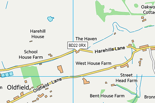 BD22 0RX map - OS VectorMap District (Ordnance Survey)