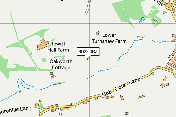 BD22 0RZ map - OS VectorMap District (Ordnance Survey)