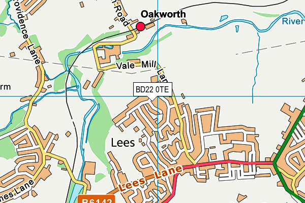 BD22 0TE map - OS VectorMap District (Ordnance Survey)